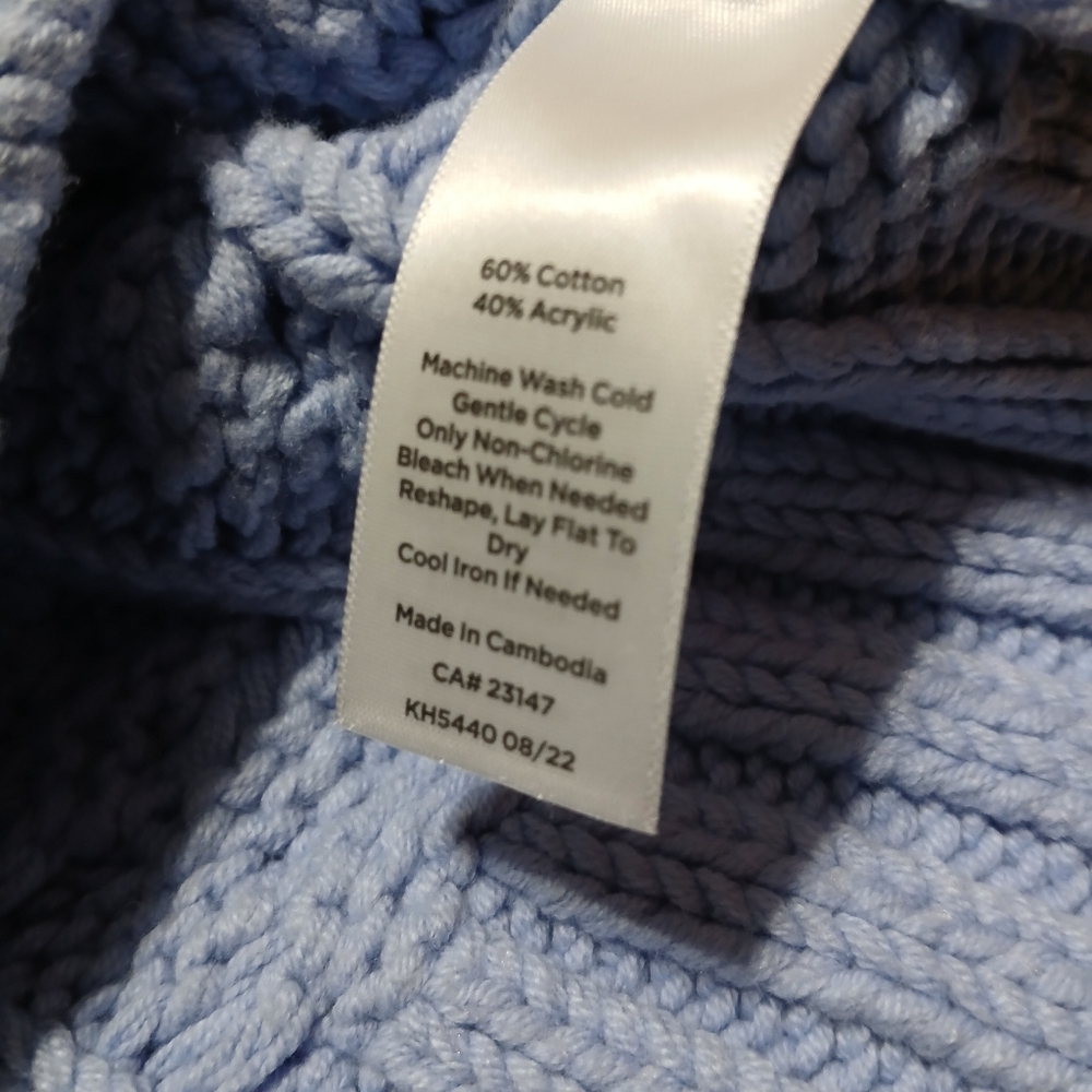 Talbots Women's Size XL Sleeveless Sky Blue Knit Top - Picture 3 of 7